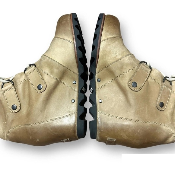 SOREL Joan of Arctic Wedge II Ankle Boots in Ash Brown Leather Sz. 8 - Picture 8 of 12